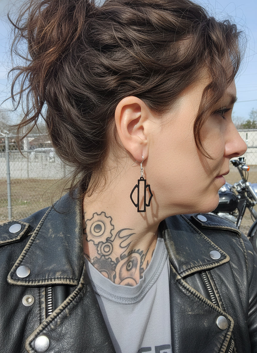 Bar & shield earings