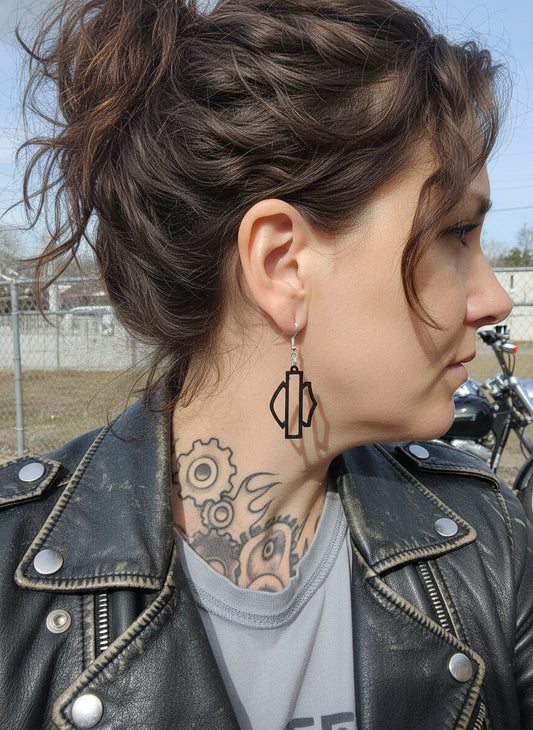 Bar & shield earings